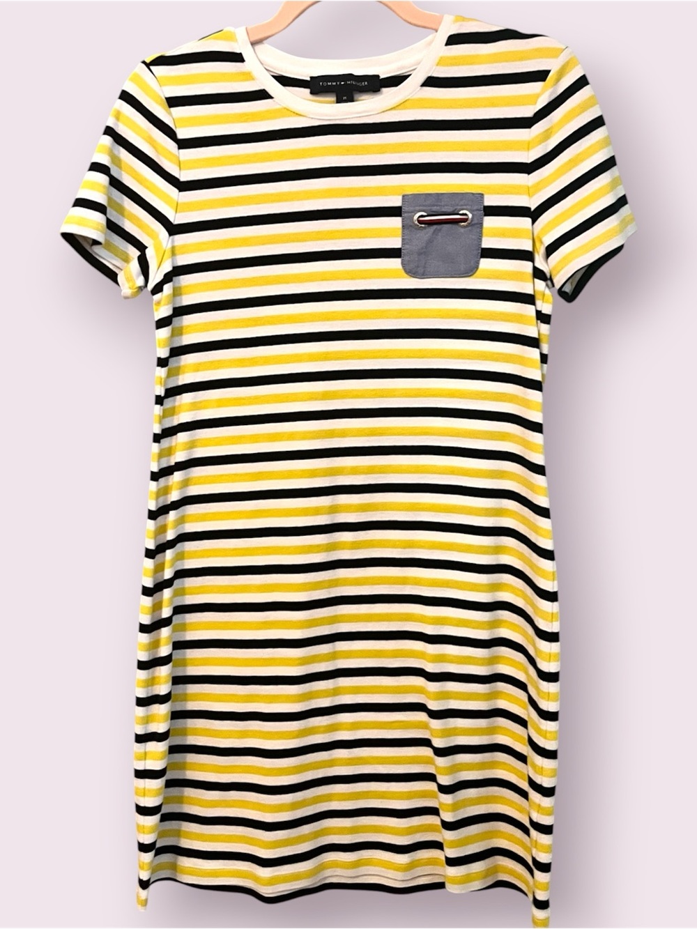 Tommy Hilfiger Yellow, Navy & White Striped Tee